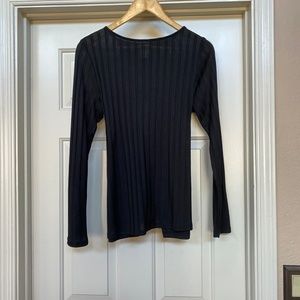 H&M BLACK  LONG SLEEVE TIE BACK TOP